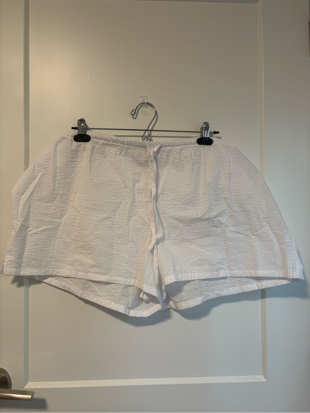 White Women's Seersucker Lounge Shorts